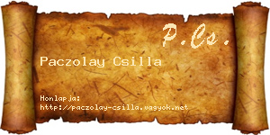 Paczolay Csilla névjegykártya